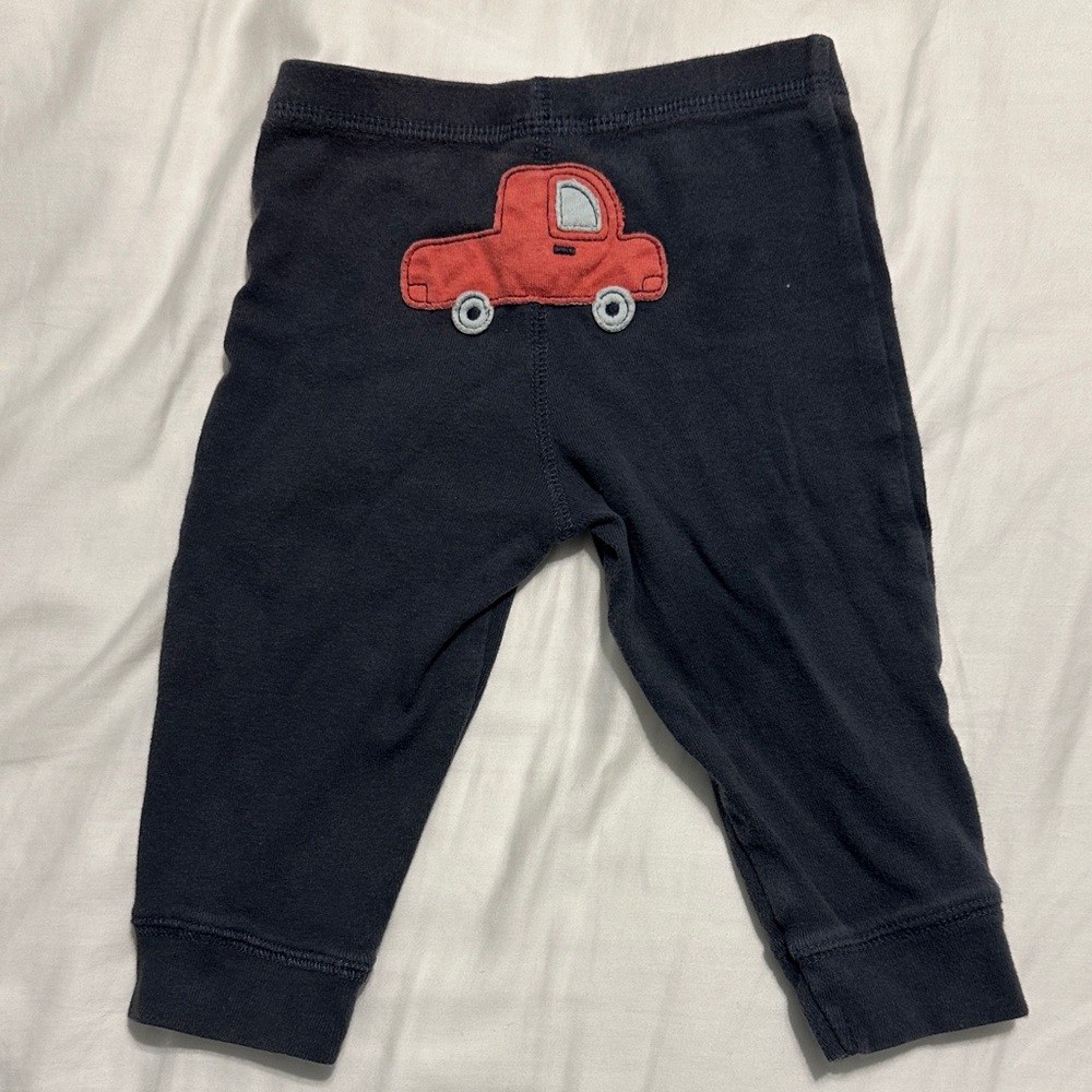 Carter's Navy Pants with Red Car Appliqué